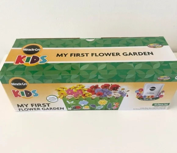 My First Flower Garden Miracle Grow Set kids Plant Your Own Flowers New Sealed