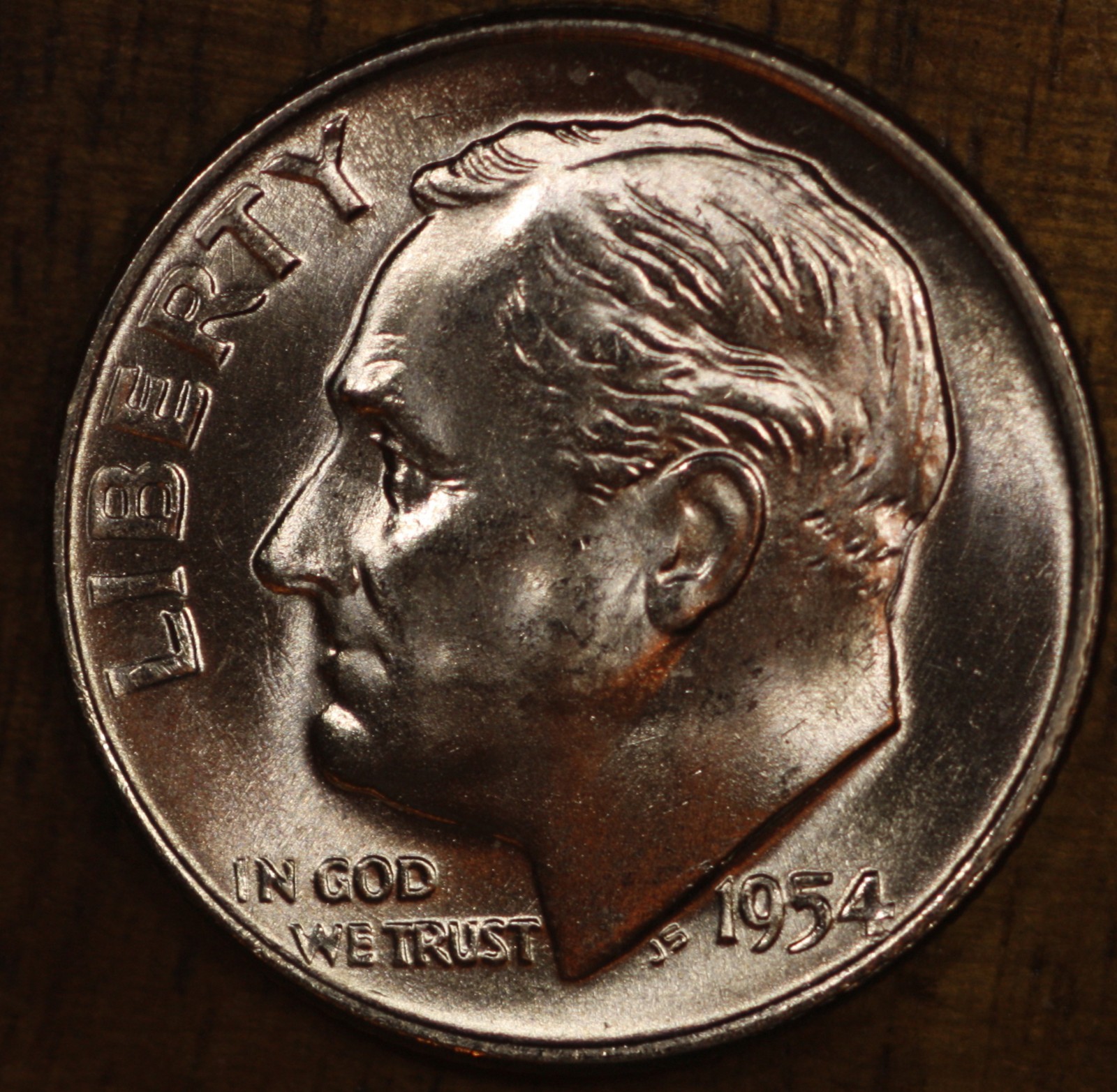 1954 D Roosevelt Dime CHOICE BU LUSTER! 90% Silver US Coin OBW ROLL
