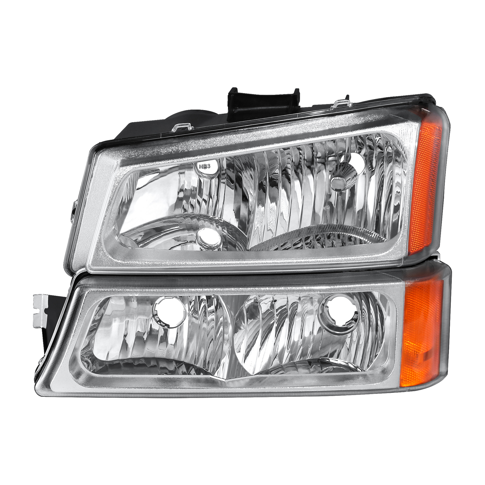 For 2003-2006 Chevy Silverado Chrome Housing Headlights & Red Tail Lights