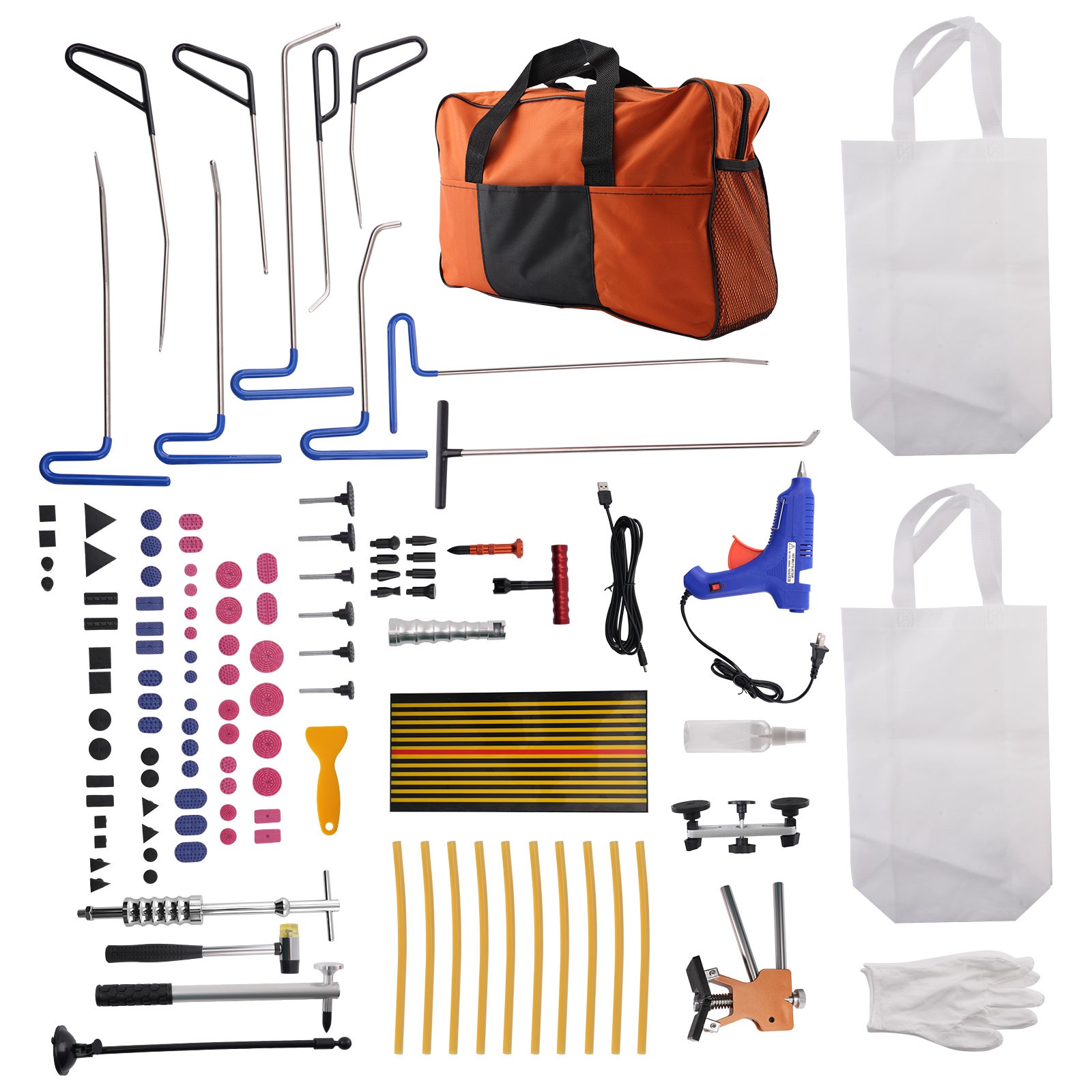 89pcs Paintless Dent Removal Rods Stainless Steel Rod Tool Dent Repair Kits