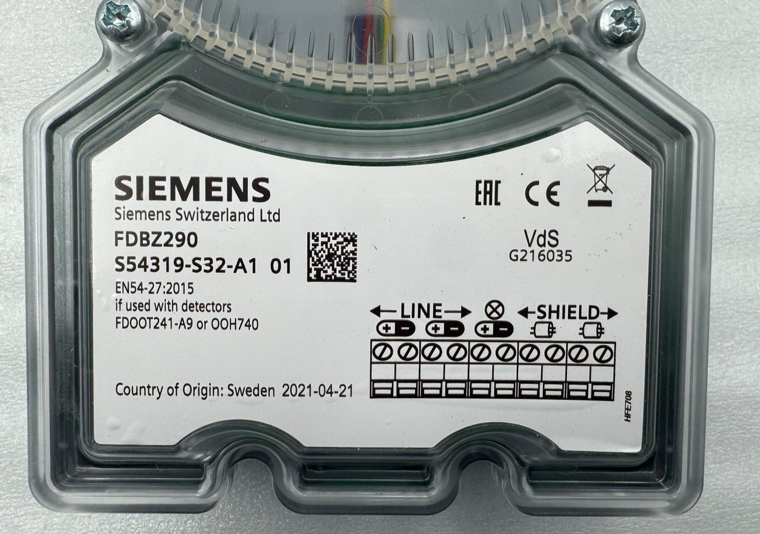 SIEMENS FDBZ290 AIR SAMPLING SMOKE DETECTION