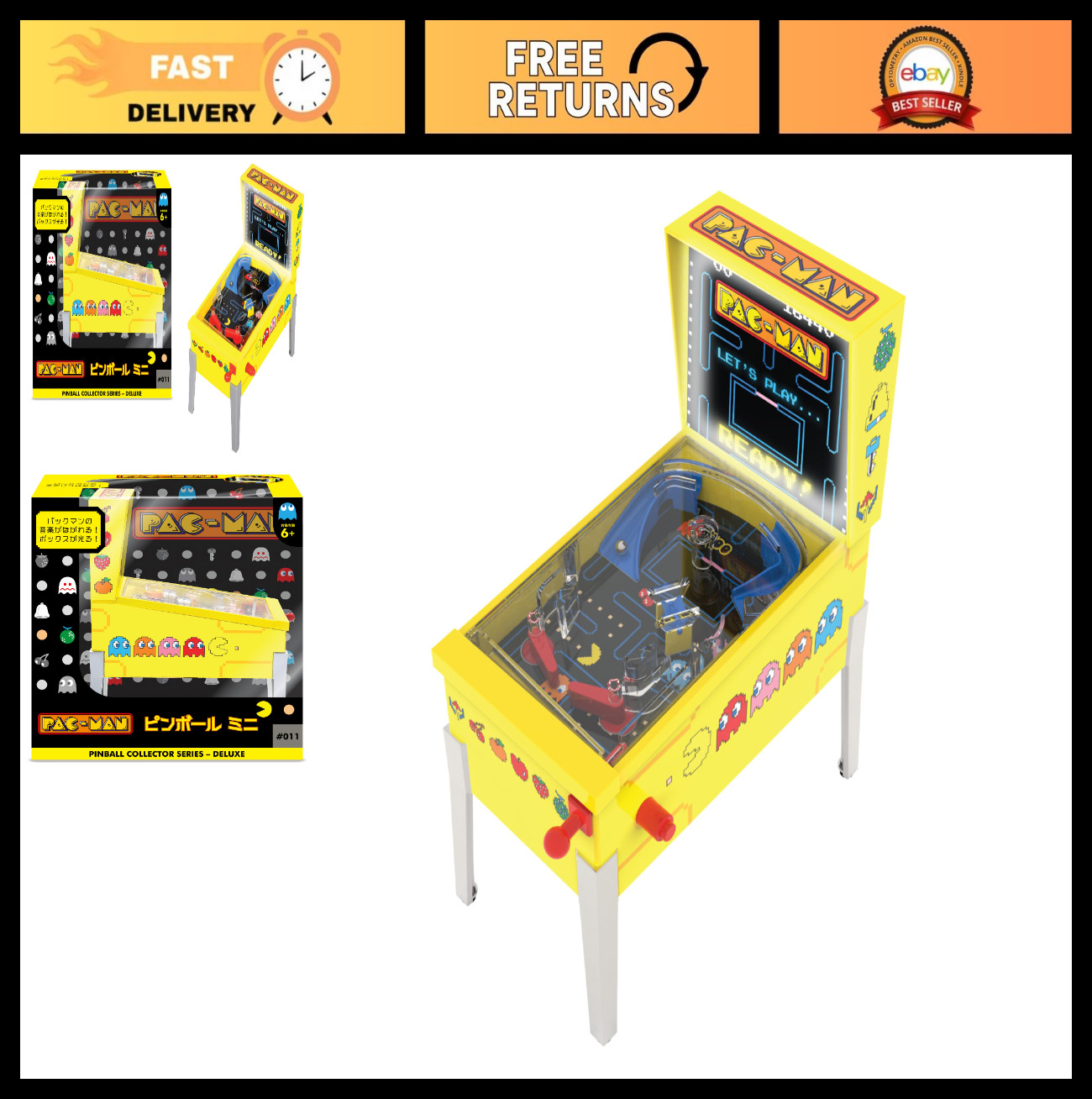 Mini PAC-Man Pinball Machine - Retro Arcade Game, Fun Collectible Toy, Perfect G
