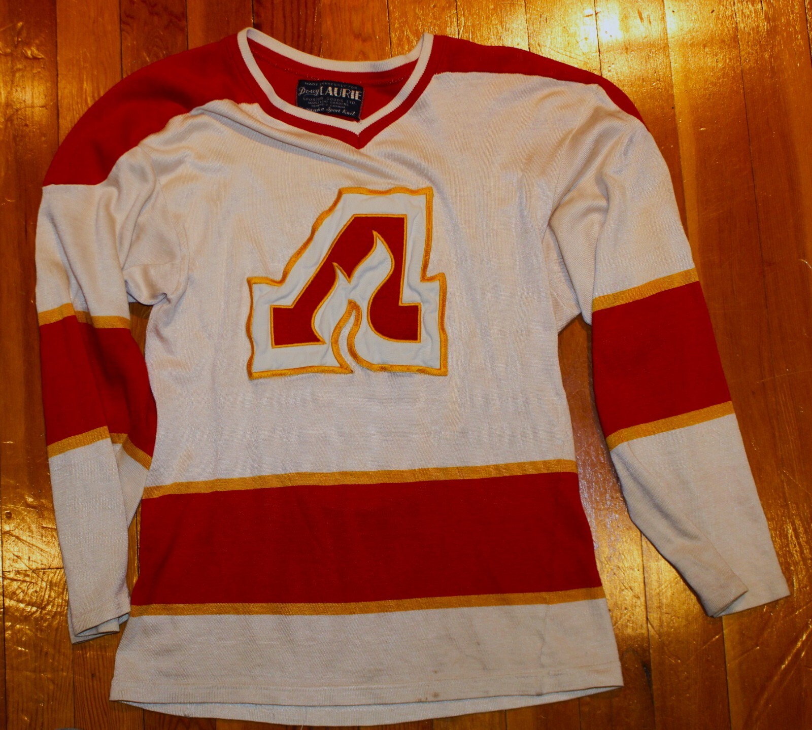 Vintage Early 1970s Doug Laurie Atlanta Flames Hockey Goalie Jersey #1 Phil Myre