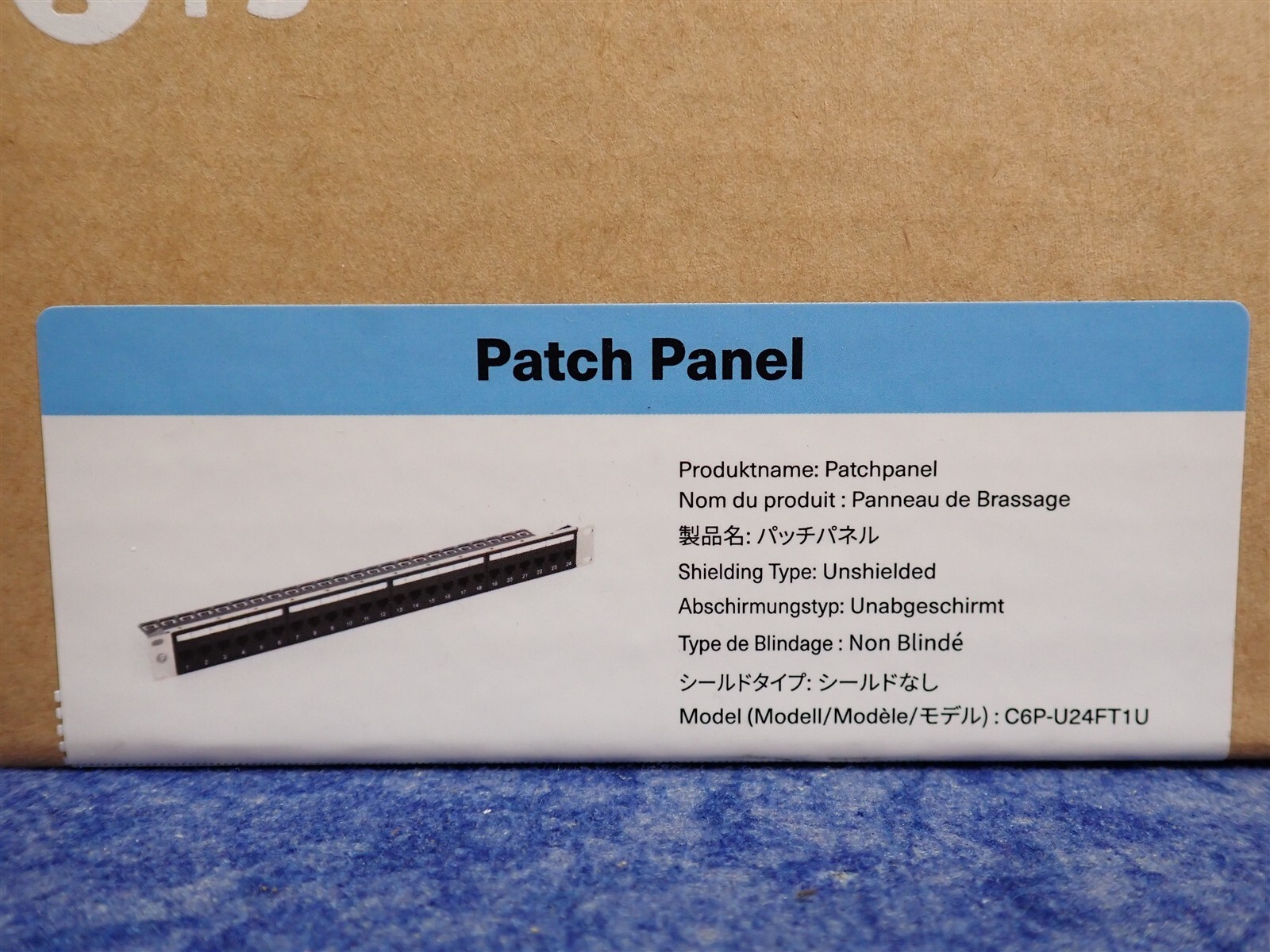 FS 69180 Cat6 Unshielded Coupler Patch Panel 24-Port 1U Cable Management Bar (H3