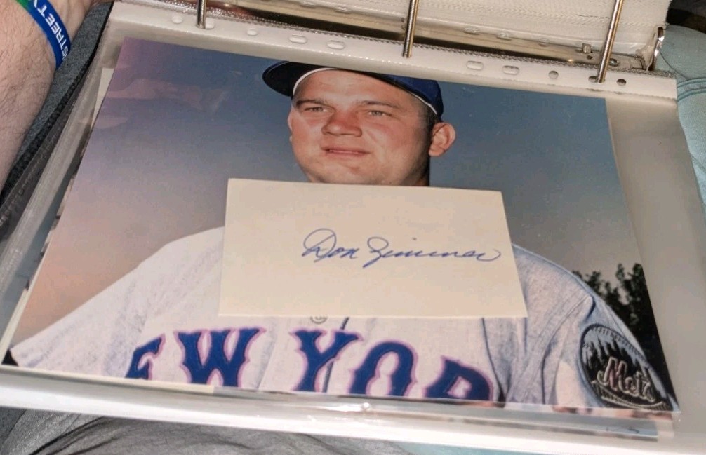 Don Zimmer New York Mets Signed Cut With 8x10 Photo W/Our COA