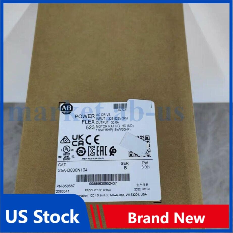 New AB 25A-D030N104 PowerFlex 523 15kW (20Hp) AC Drive 25AD030N104 US Free Tax