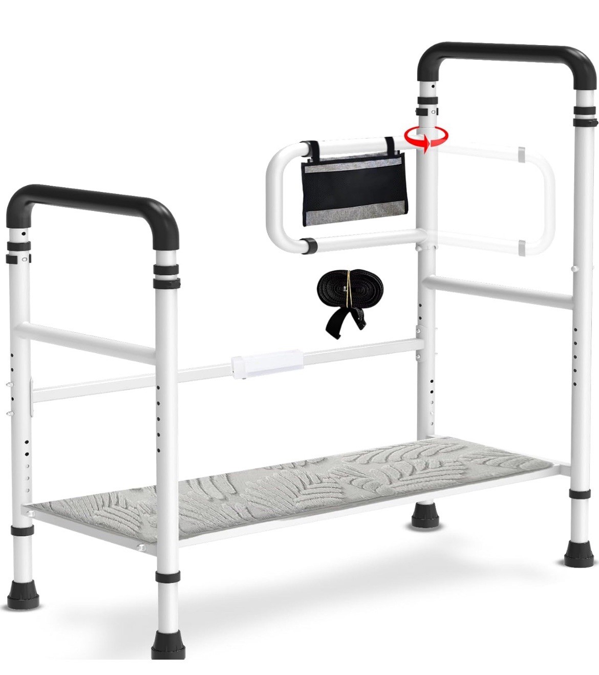 Bed Step  for the Elderly/High Beds, Adjustable, Automatic LED Light, 800lb