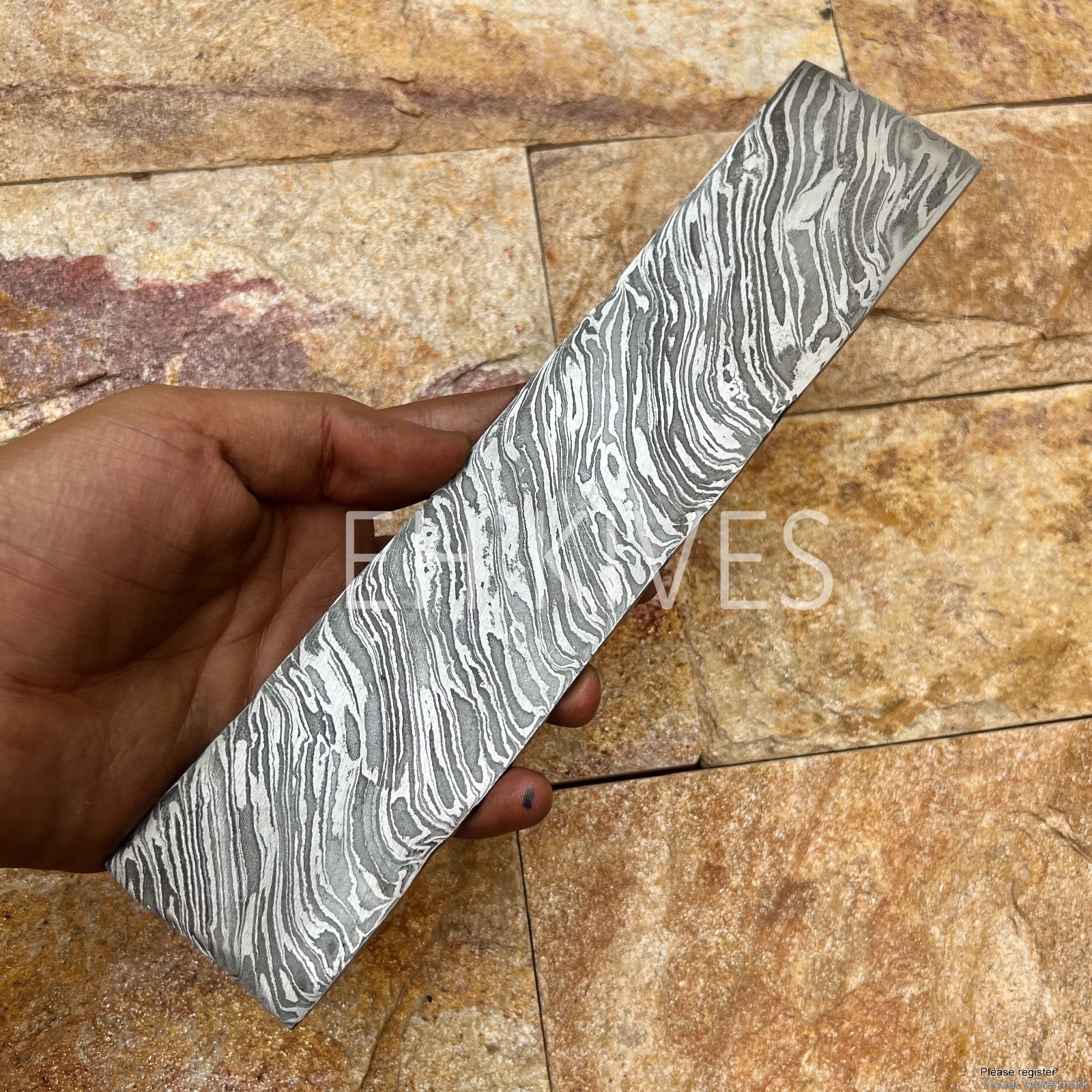 14*2''handmade damascus steel High quality Fire blank billet for knifemaking
