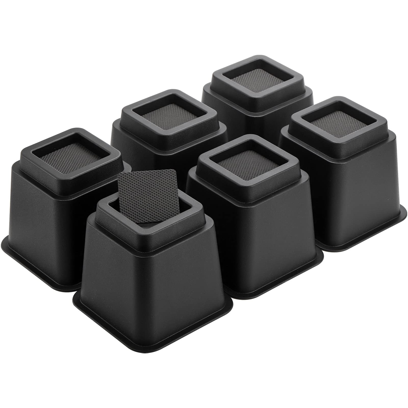 Okllen 6 Pack Bed Furniture Risers, 5 Inch Heavy Duty Couch Lifts with Black