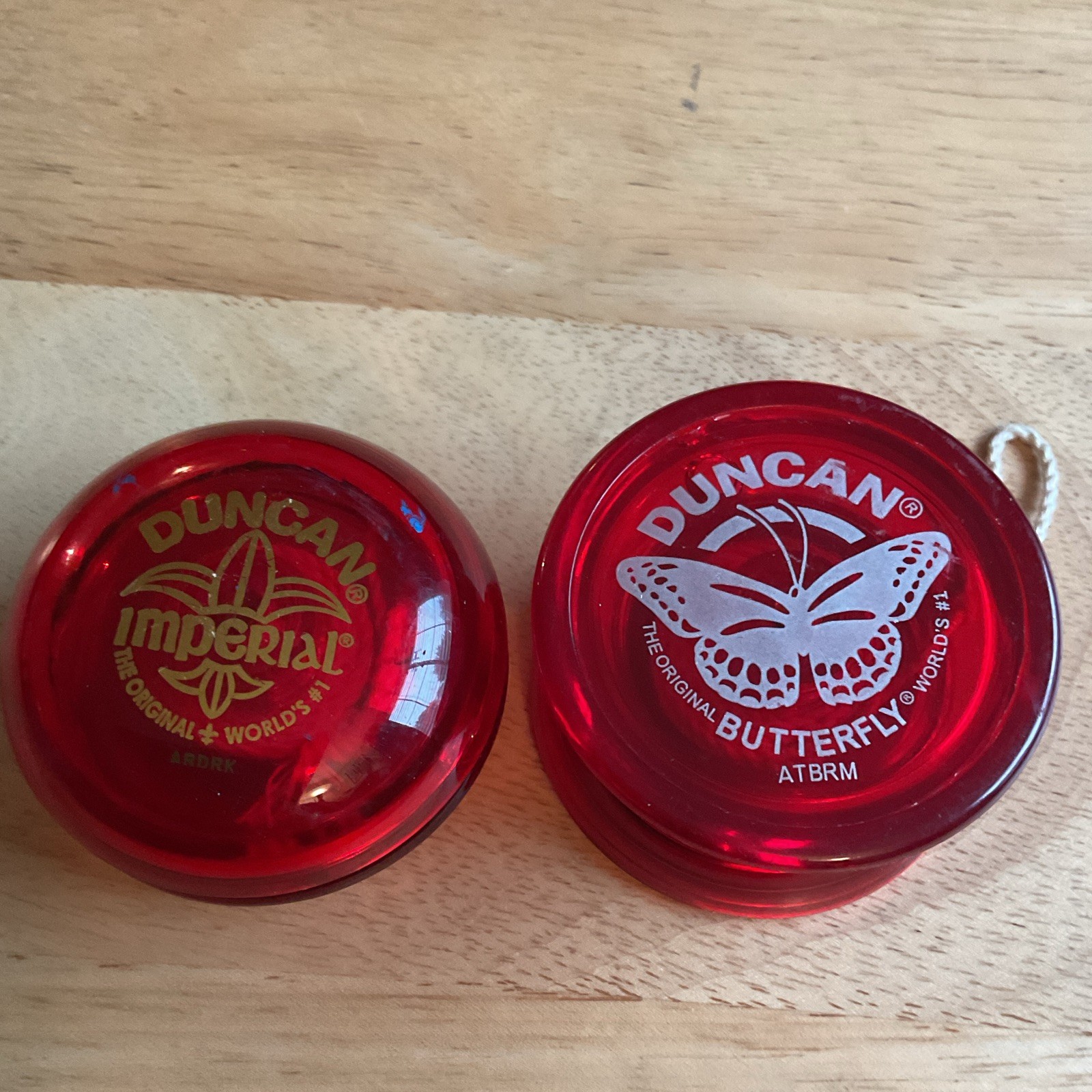 Duncan Imperial & Butterfly Red Translucent Yo-Yo Lot, 6+, 2023, ATBRM