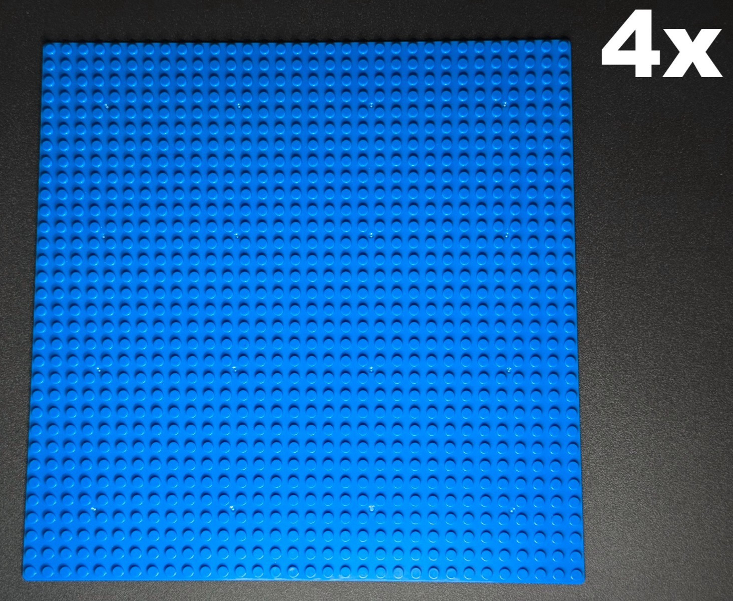 Lot Of 4 Blue 32x32 Studs (10"x10") Classic Baseplates For/Compatible With Lego