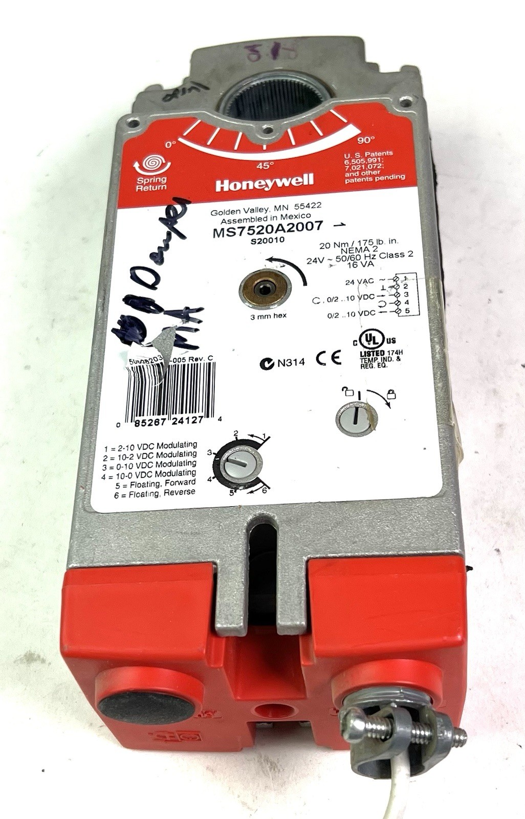 Honeywell MS7520A2007 Damper Actuator