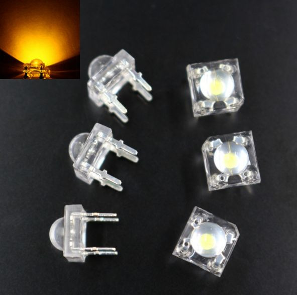 50PCS 5mm F5 Piranha LED Yellow Round Head Super Bright Light