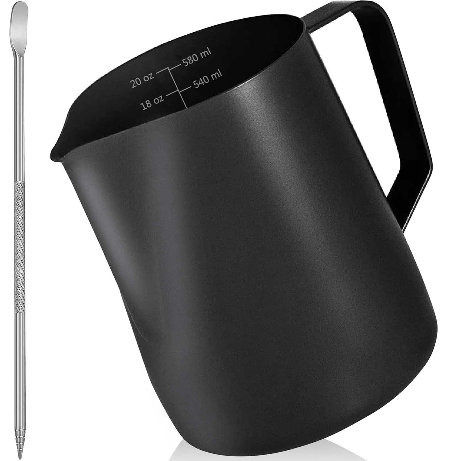 Milk Frother Pitcher 20 OZ, Espresso Milk Frothing Pitcher, Milk Steamer Cup ...