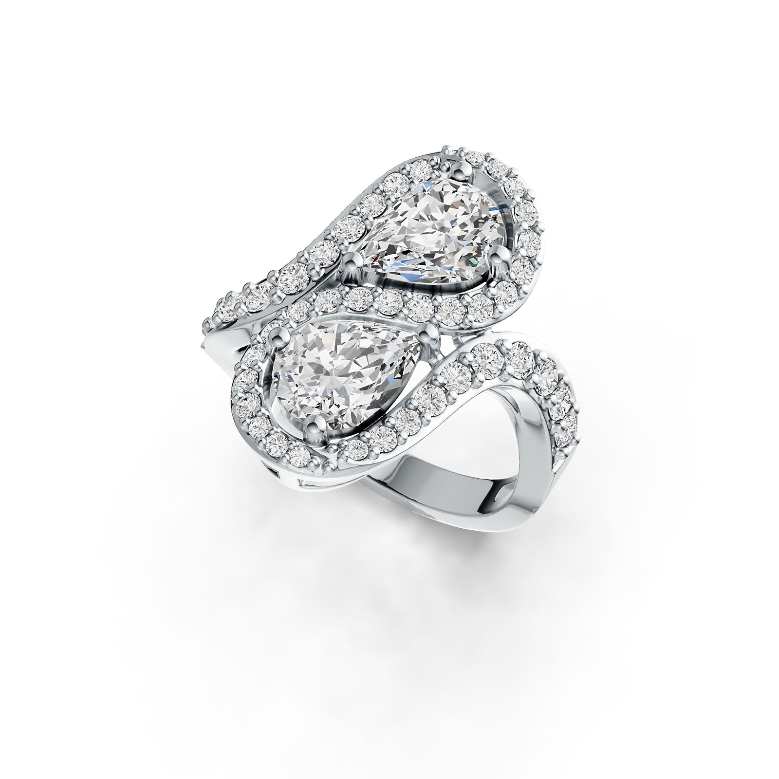 Sterling Silver Semi Mount Ring Setting Pear PE 8X6mm Bypass