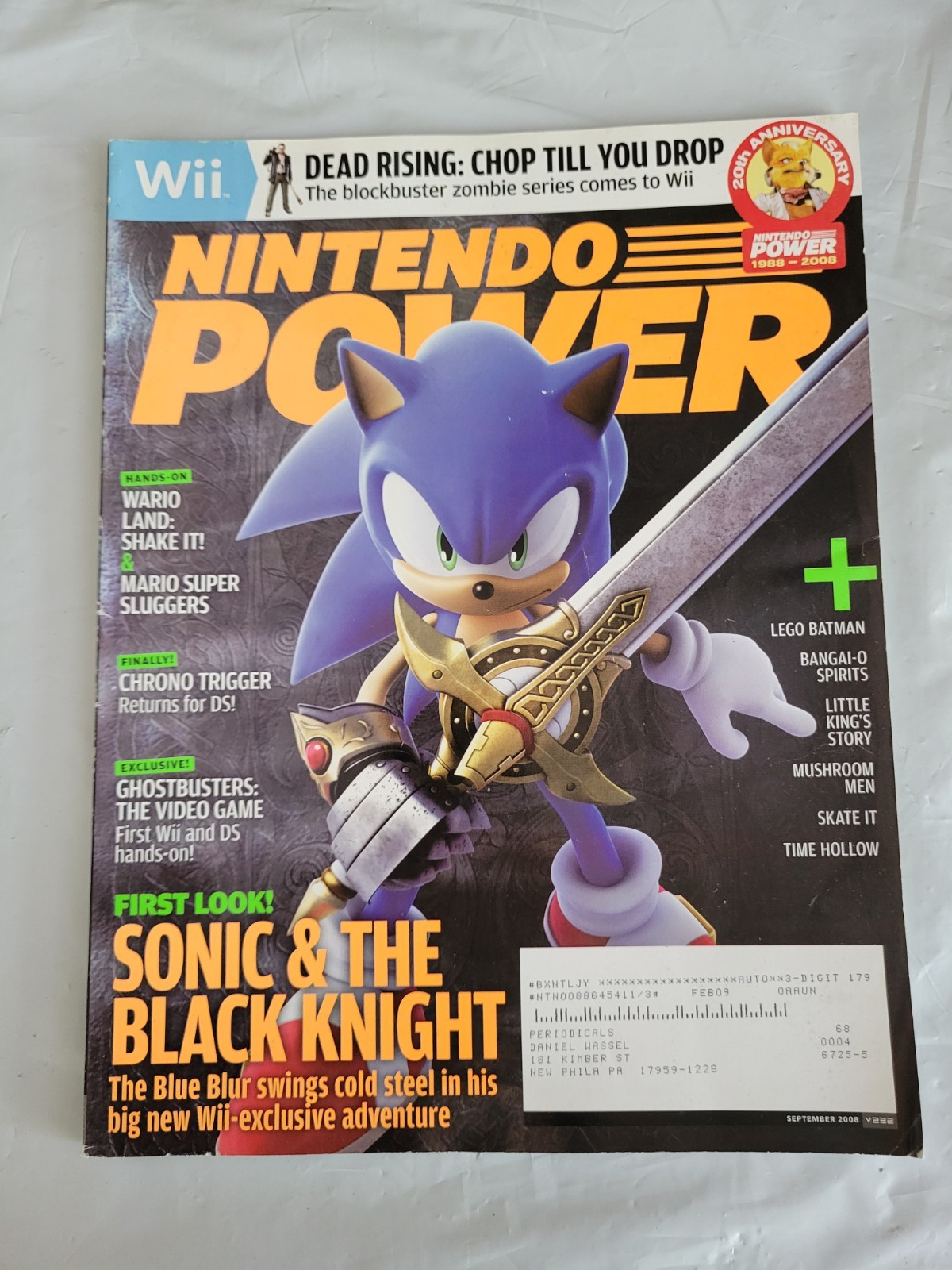Nintendo Power Magazine Volume 232 September 2008 feat. Sonic & The Black Knight