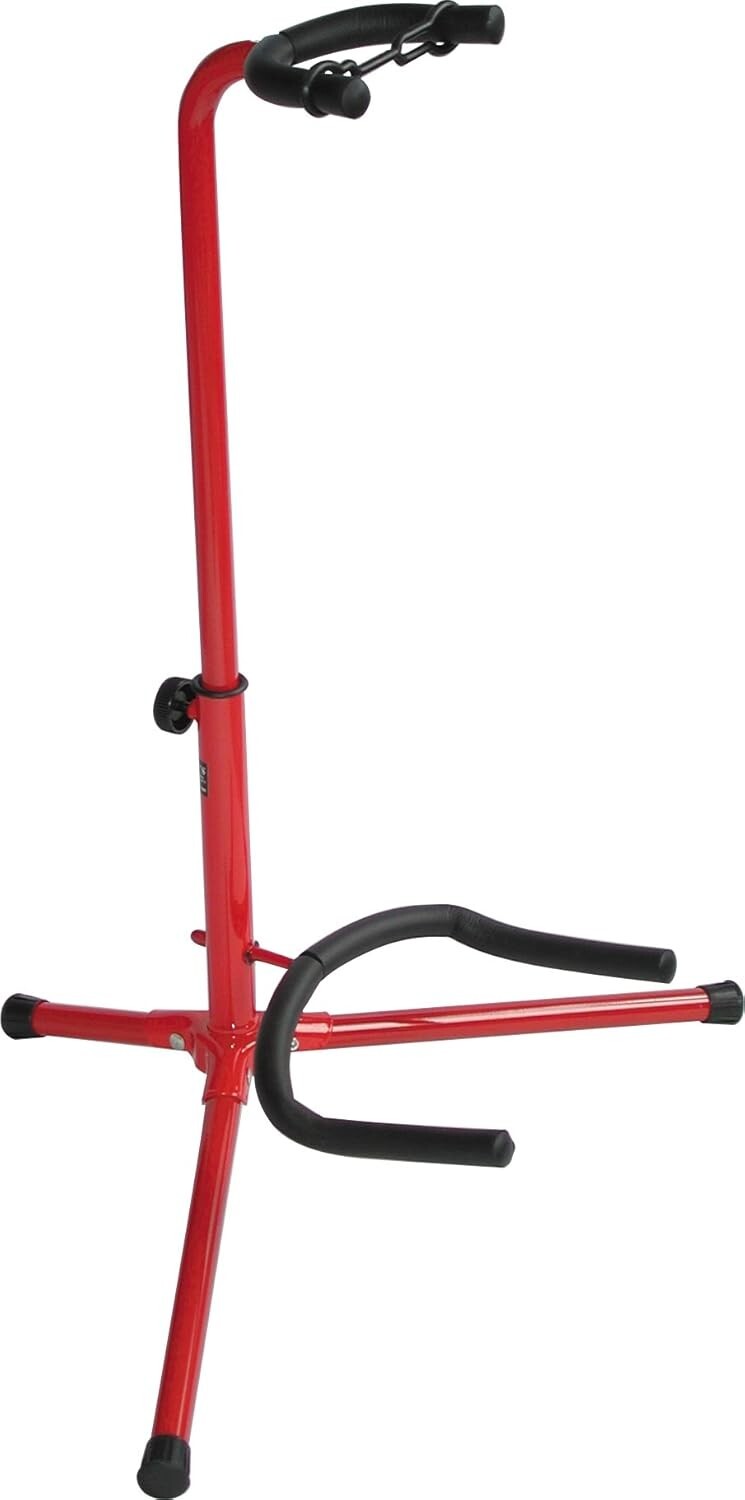 Audio2000'S AST4331RD RED Portable Universal Guitar Stand - NEW
