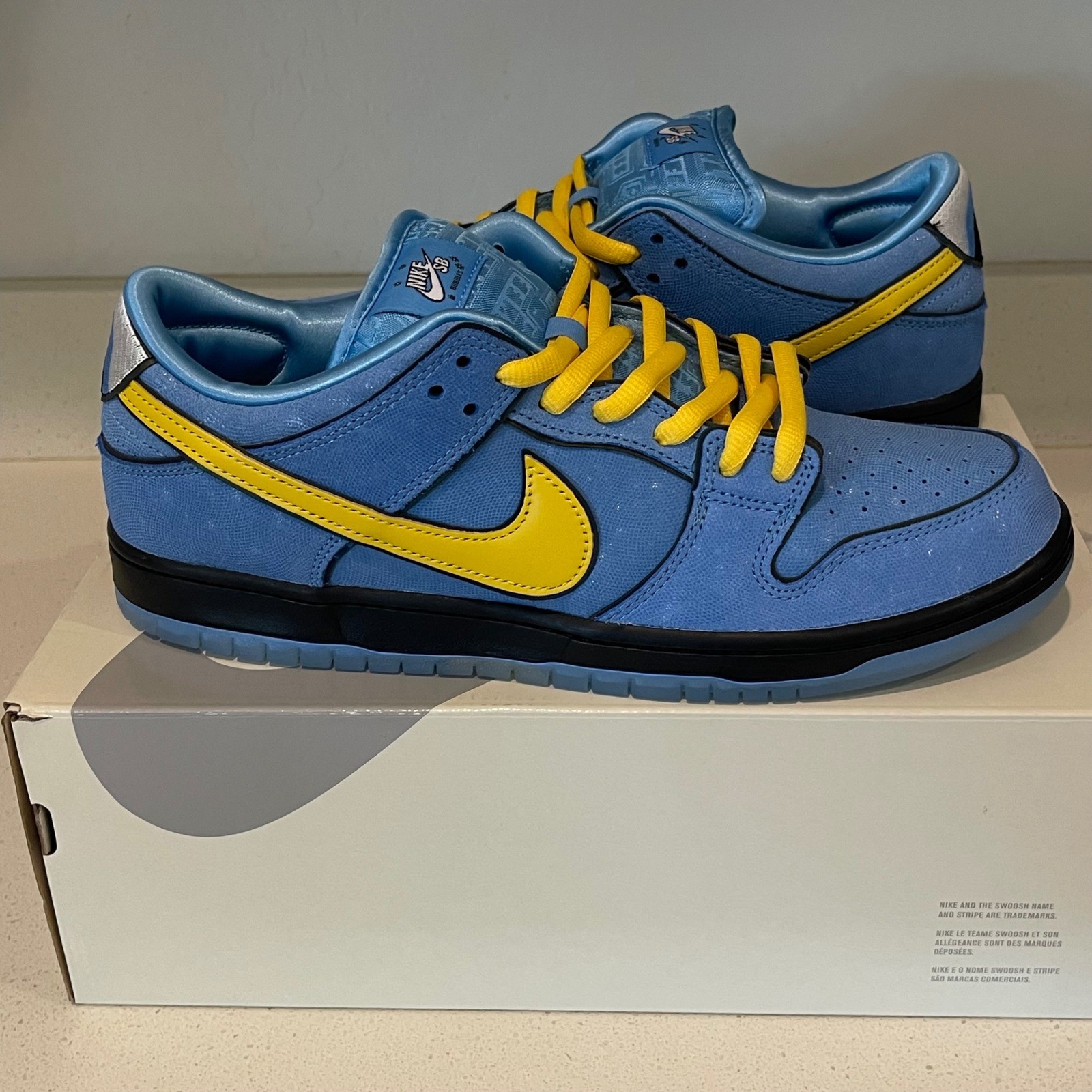 Nike SB Dunk Low Pro QS Powerpuff Girls Bubbles Blue Yellow Mens Shoes Sz 10.5