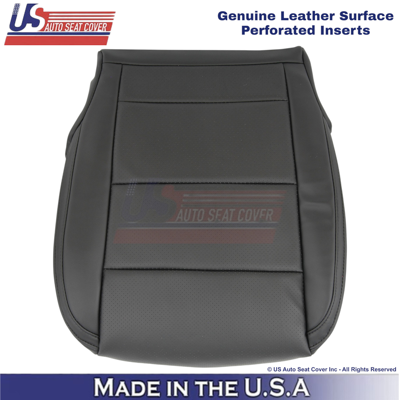 2020-2025 Fits Kia Telluride Genuine Leather Perf Driver Bottom Seat Cover Black