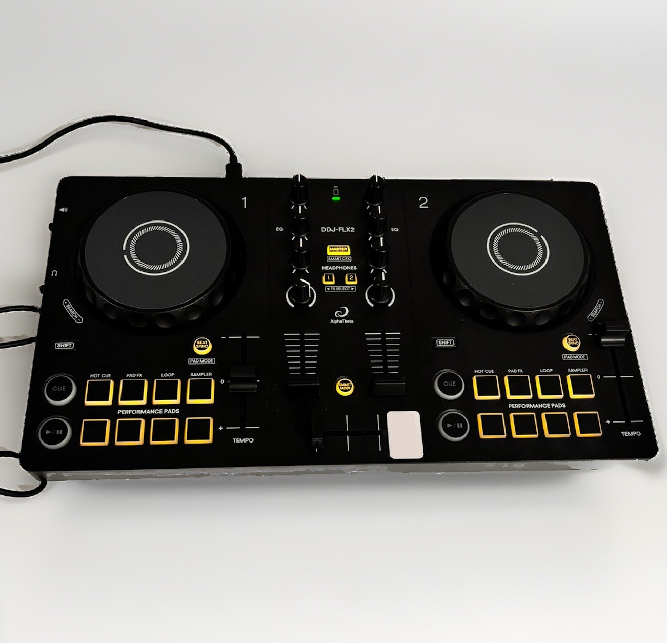 AlphaTheta DDJ-FLX2 2-Deck 2-Channel DJ Controller, USB-C, Portable, Black