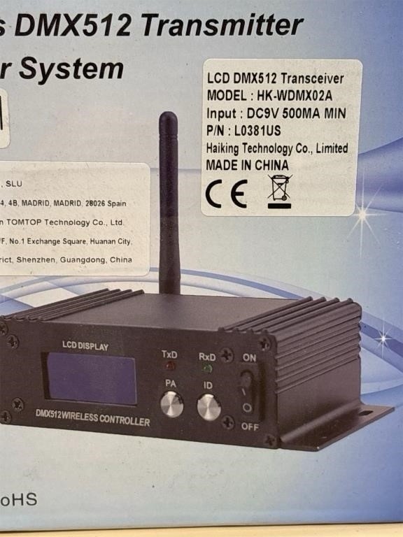DMX512 Wireless 2.4G Transmitter Receiver System with LCD Display