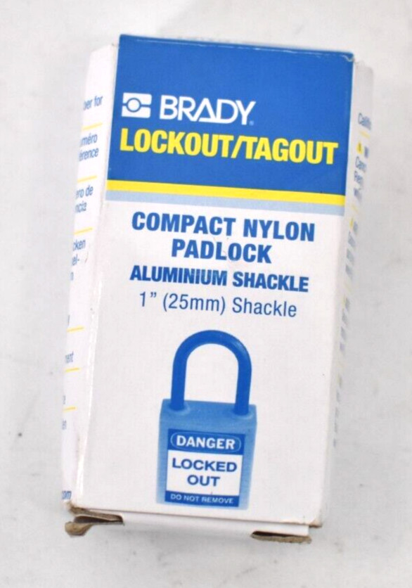 Brady Lockout Tagout Compact Nylon Padlock Aluminum Shackle 1" 143150 Y1453935