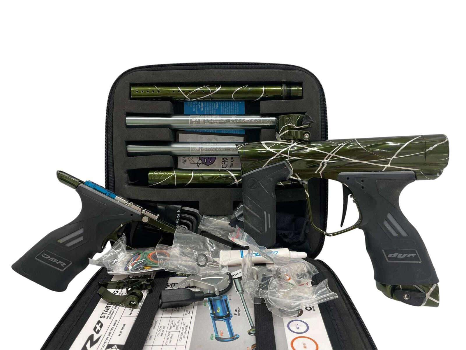Dye Dsr DARK Pewter V1 Green/Clear Splash W/ Matching Mech Frame