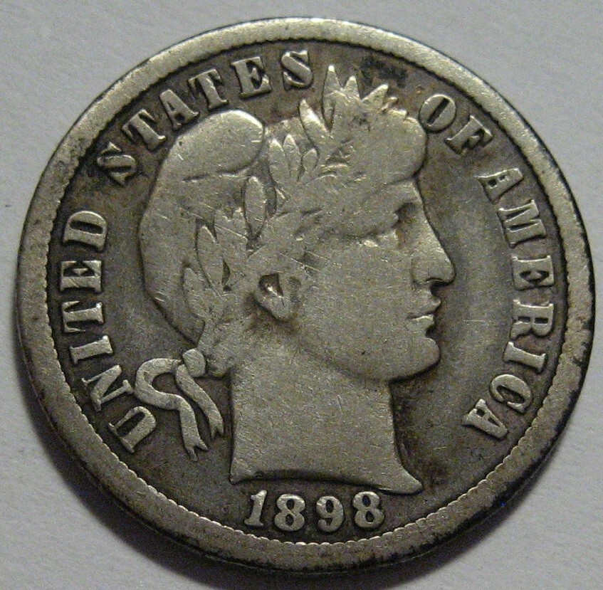 = 1898-O VG/FINE BARBER DIME, Better Grade, FREE Shipping