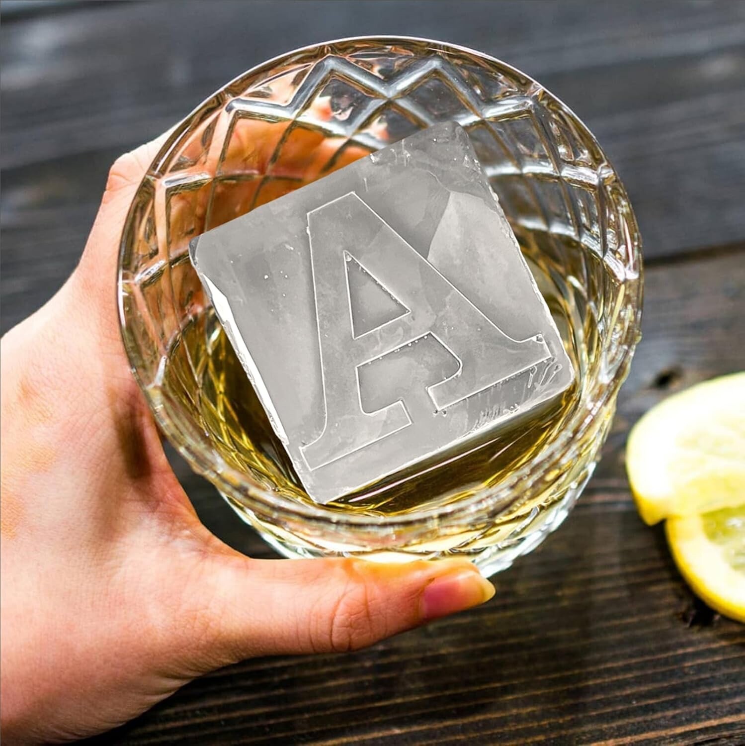 Letter A Monogram Ice Cube Mold Custom Ice Cube Mold 2 Inch Big Initials Silicon