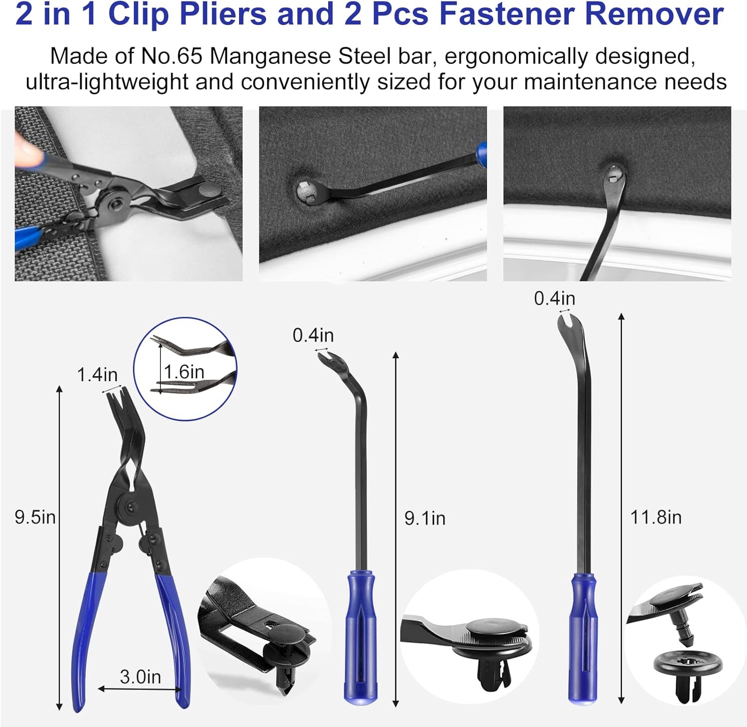 Car trim removal pry tool kit set