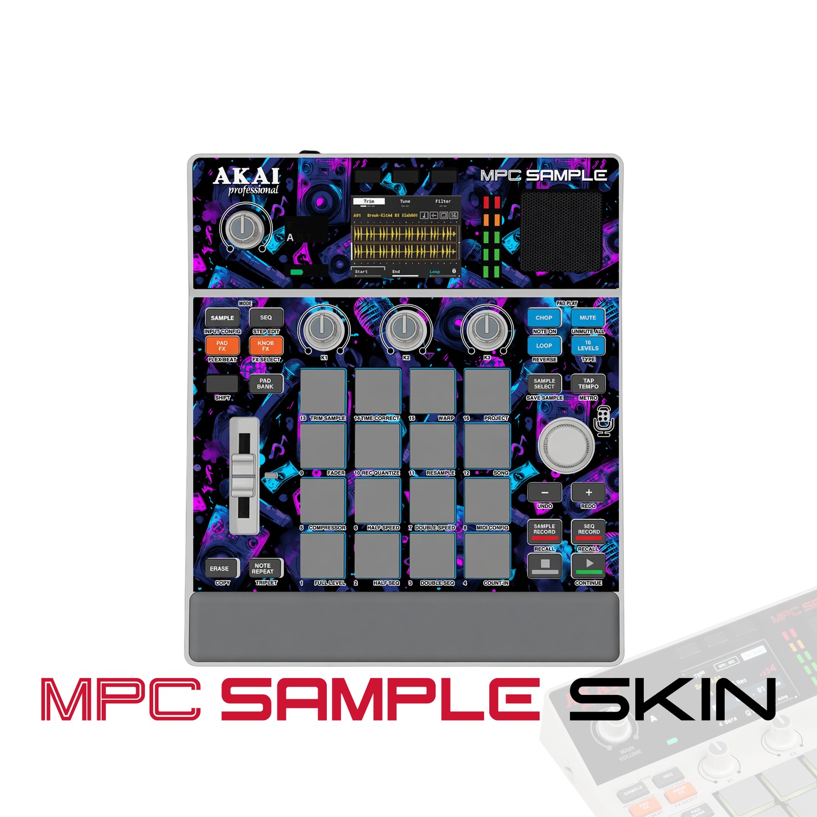 Akai MPC Sample Skin / Neon Music Nights