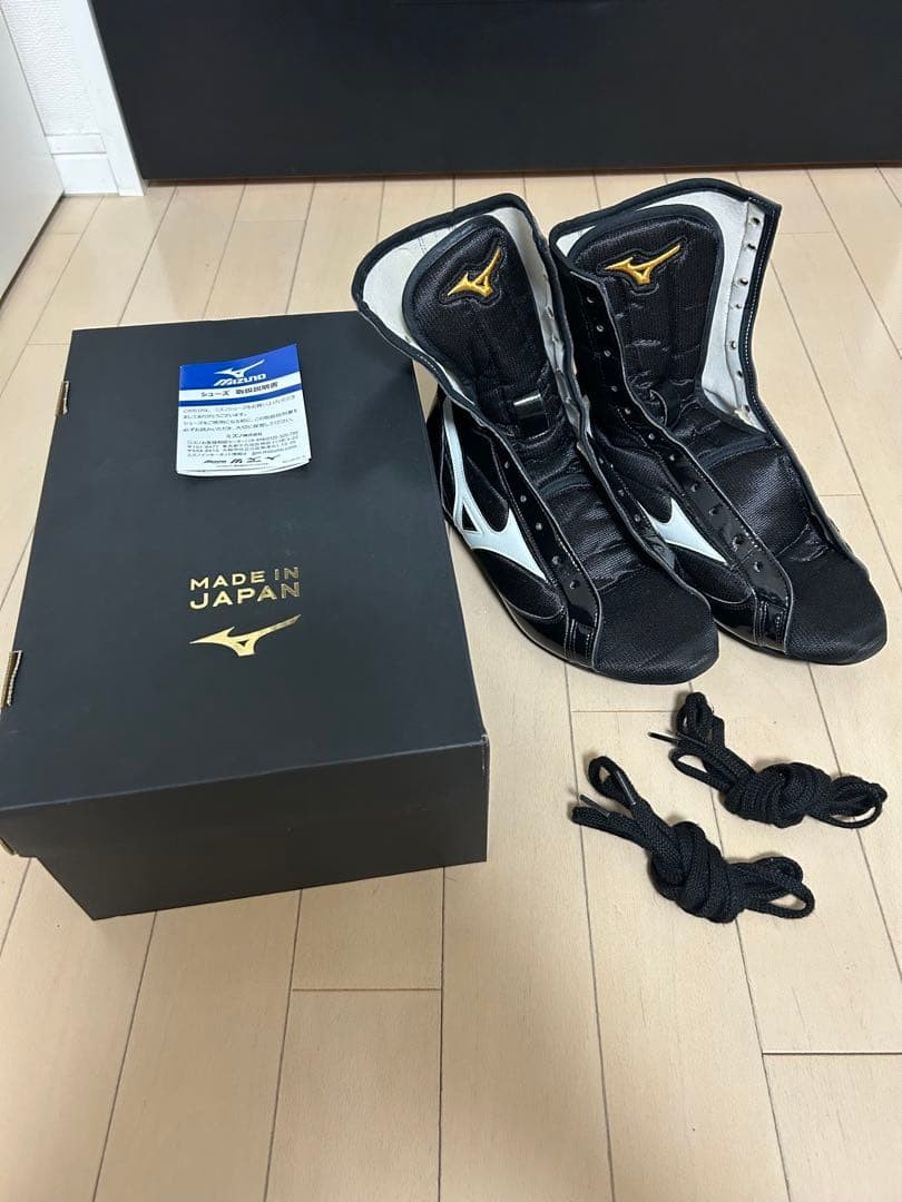 MIZUNO Boxing Shoes Black US8 26cm EUR40.5 UK7 Finisher MID 21GA2310 Japan Mint