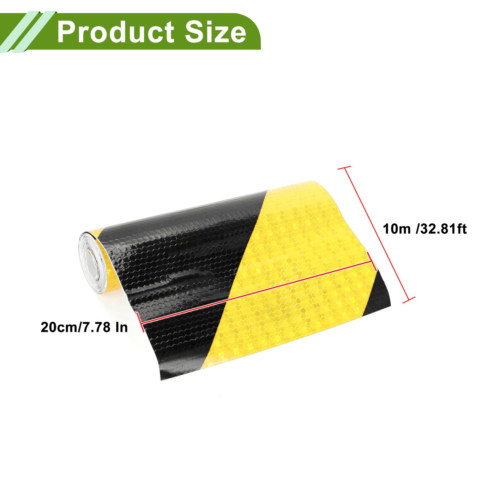 Universal 32.81ft x 7.87" Air-Release Adhesive Pinstripe Tape PVC Yellow,Black