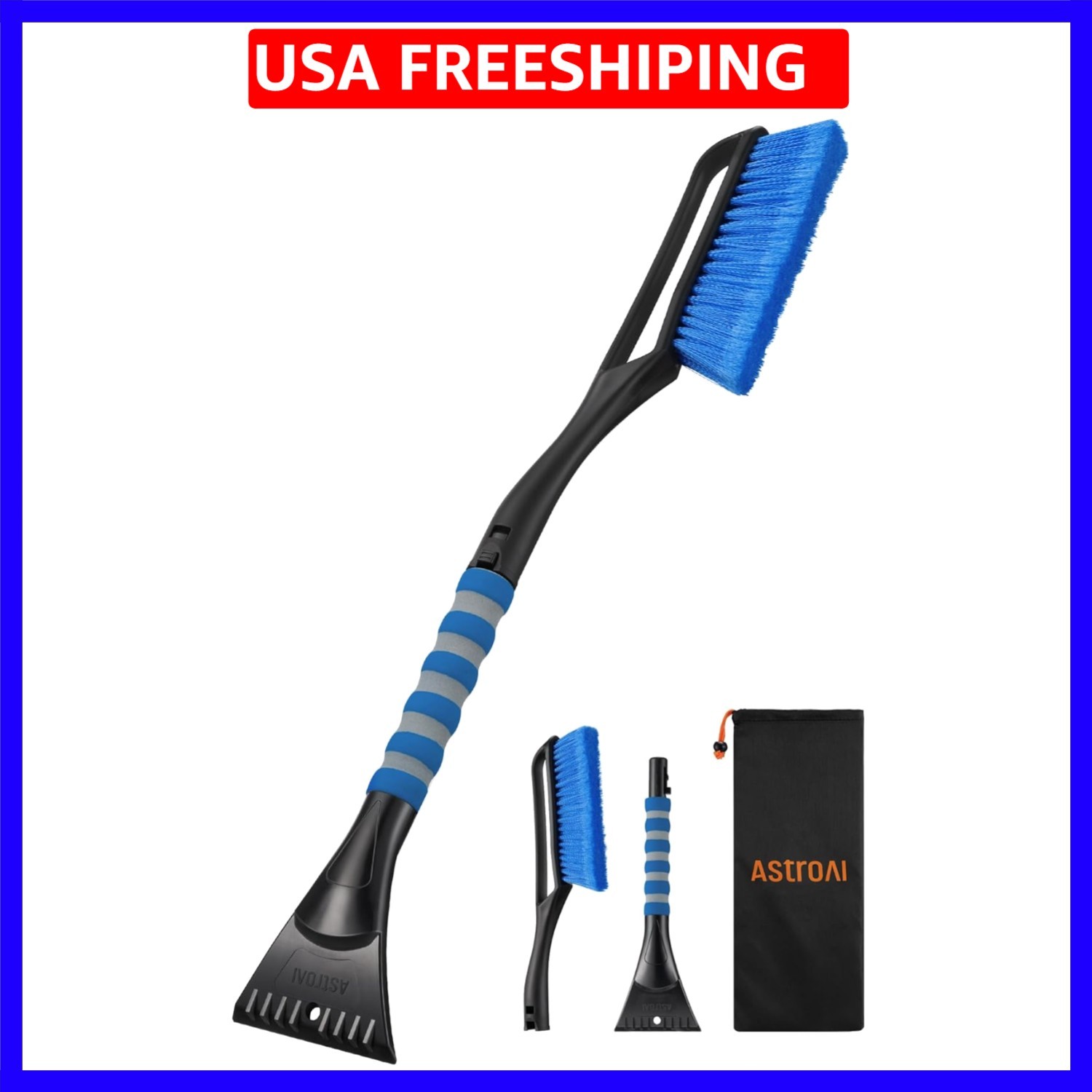 27" Snow Brush and Ice Scrapers for Car Windshield, Detachable Snow Scrapers ...