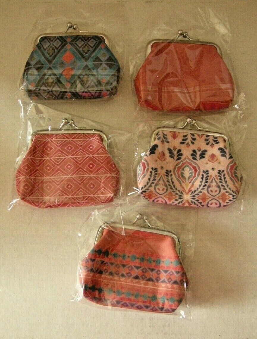 Coin Purses, Multicolor, 4" x 3", Vinyl, Brand New