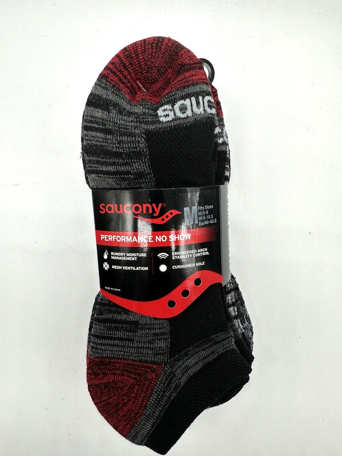 NEW 6 PAIR PACK SAUCONY UNISEX PERFORMANCE RUNDRY CUSHIONED SOLE  NO SHOW SOCKS