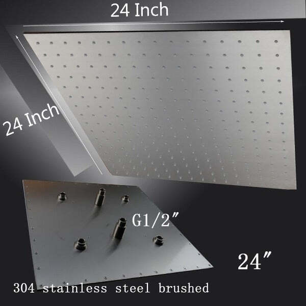 24" Square Ceiling Mount Rainfall Shower Head