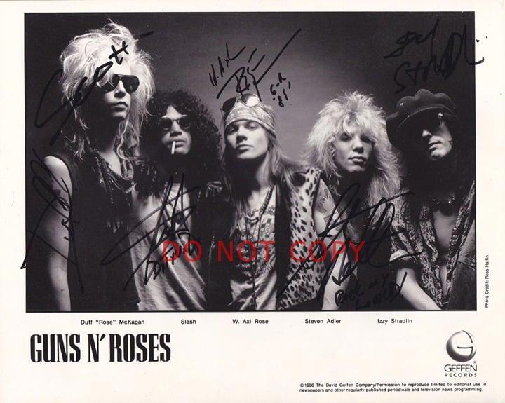 Guns N' Roses band SIGNED reprint 8x10 Photo Autographed RP #1