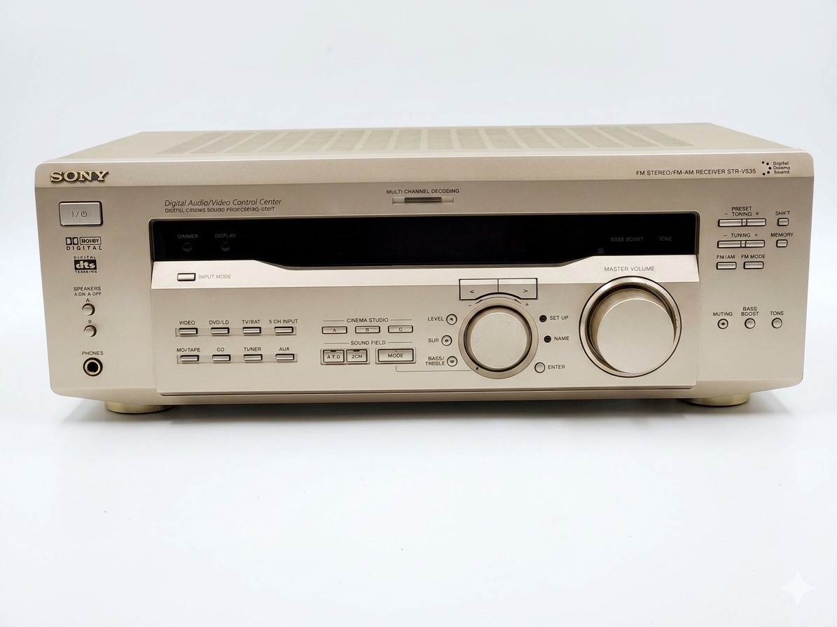 RARE VTG Sony STR-V535 Digital 5.1 Channel Av Receiver Gold. USA