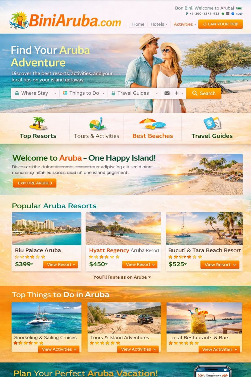BiniAruba.com – Brandable Aruba Travel & Tourism .COM Domain