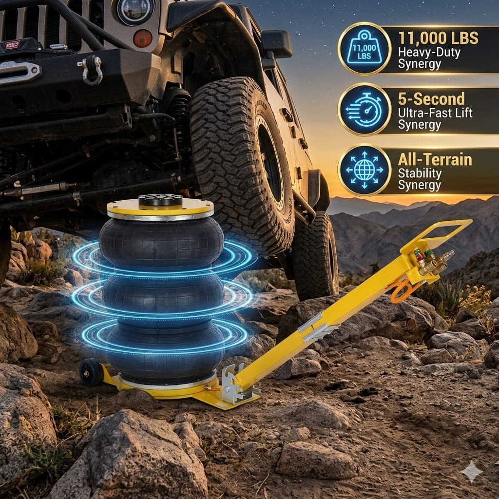 5T Triple Bag Air Jack-11000LBS Pneumatic Lift for SUV Off-Road 15.5"All-Terrain