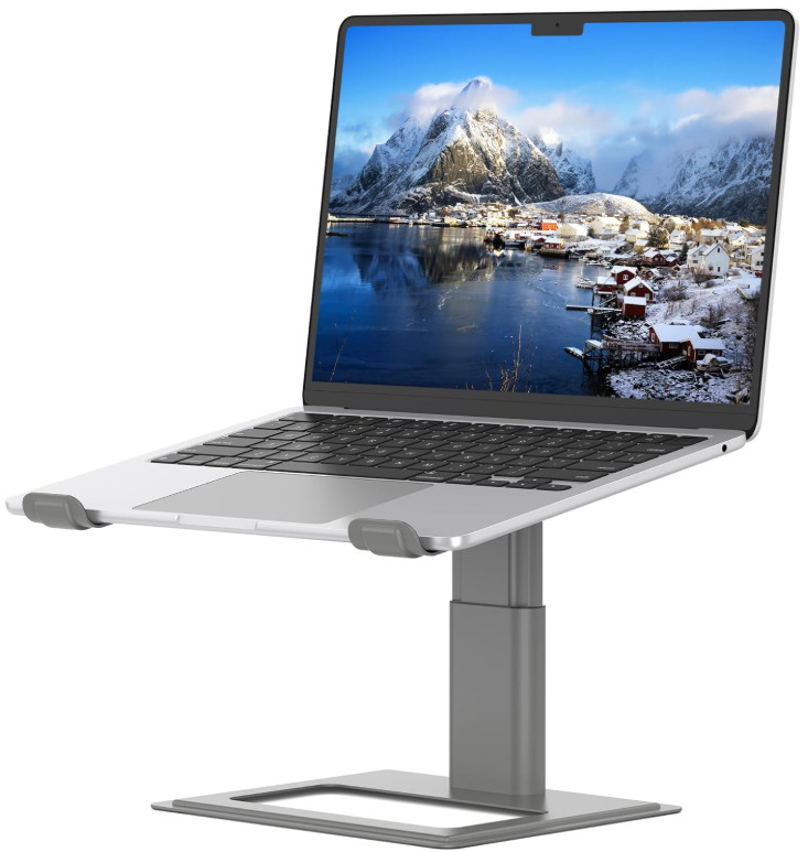 Soporte portátil aluminio ajustable ergonómico ventilado 10-17.3” escritorio