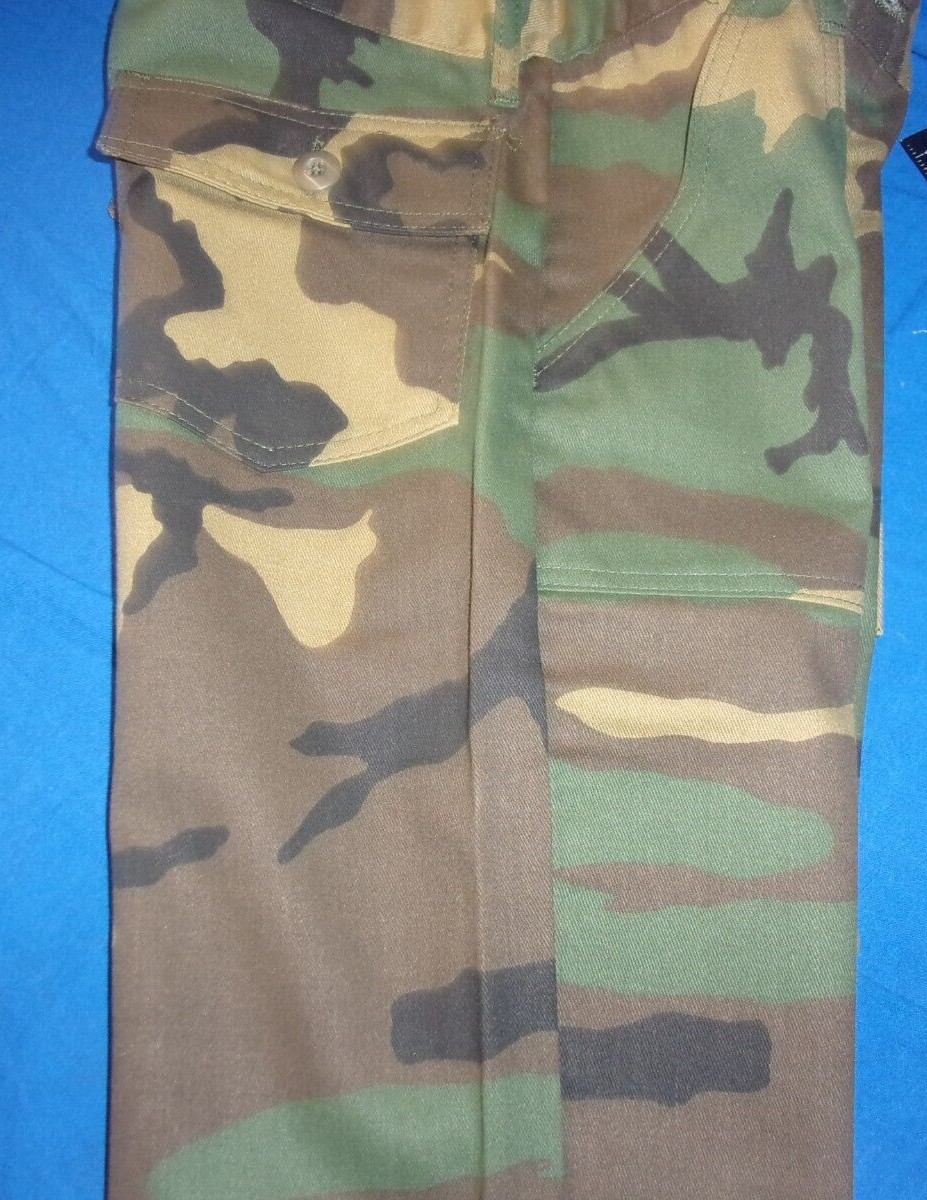 NEW YOUTH BOYS WOODLAND BDU CAMOUFLAGE URBAN PANTS MADE IN THE USA SIZE 16 26 27