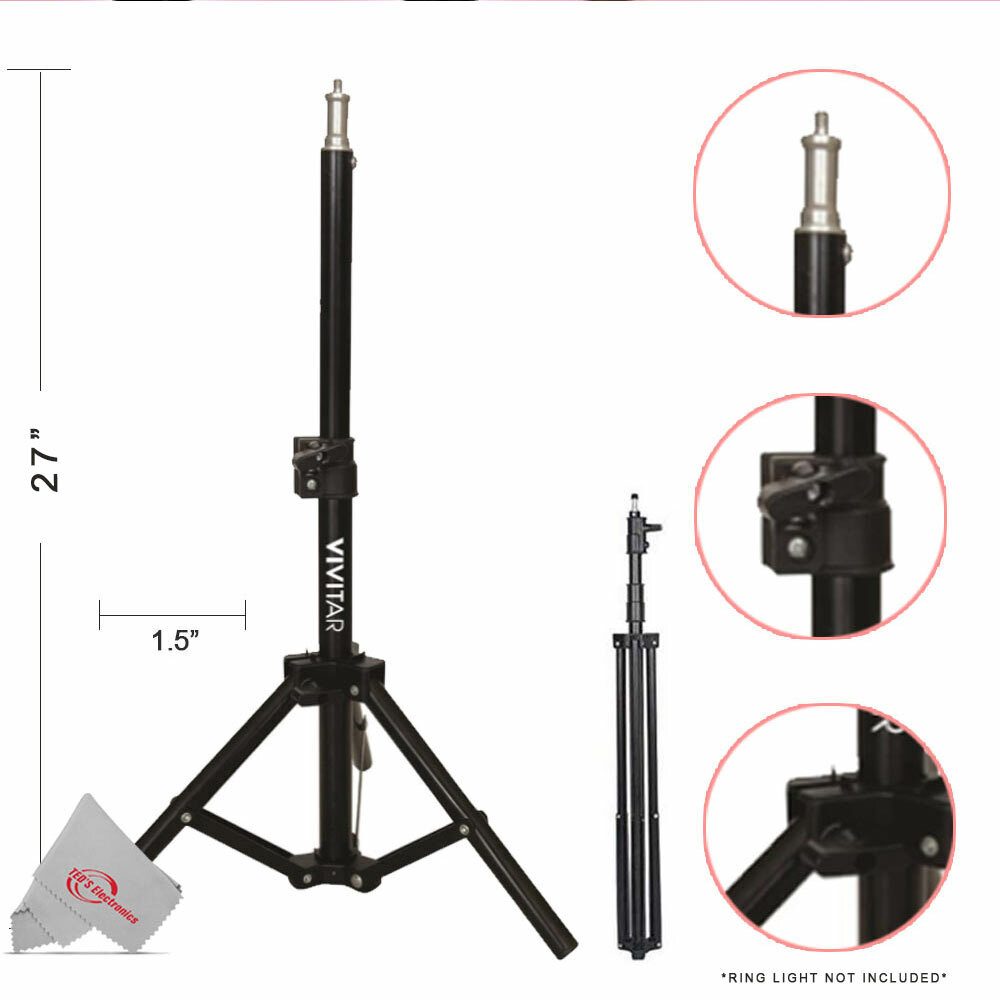 Vivitar Tabletop 27" Adjustable Height Multipurpose Light Stand + Carrying Case