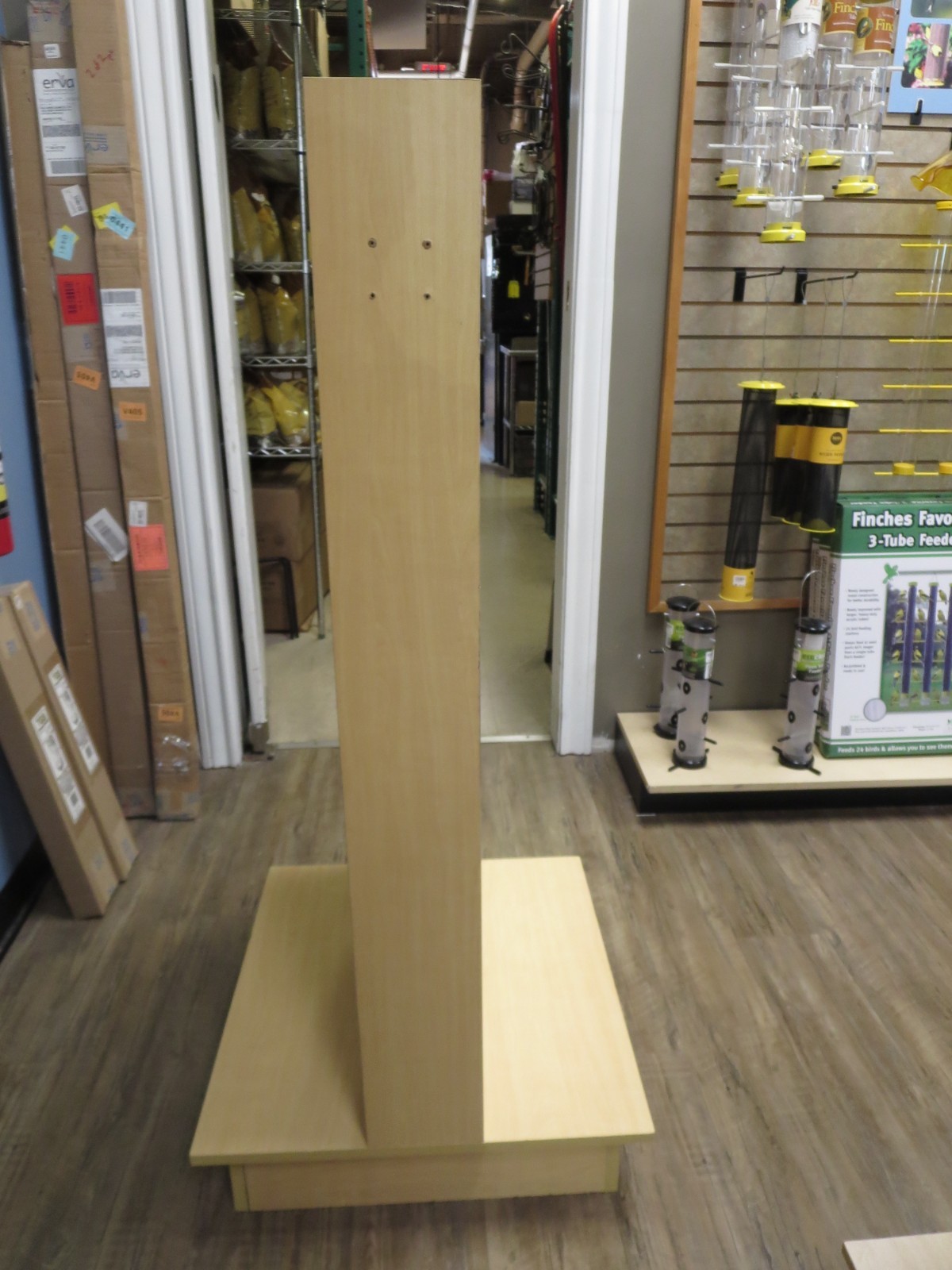 Store Display Slatwall Merchandiser Displays Tower Maple 2-Way Sided