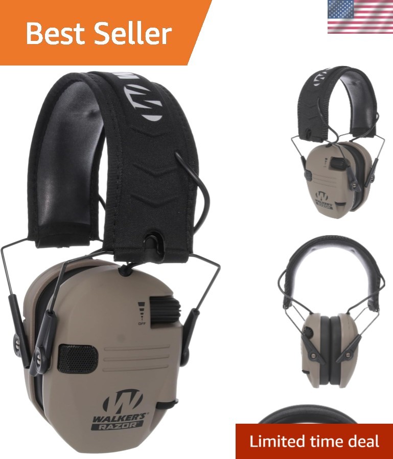 Adjustable Razor Slim Earmuffs - 23 dB Noise Attenuation for Range and Field Use