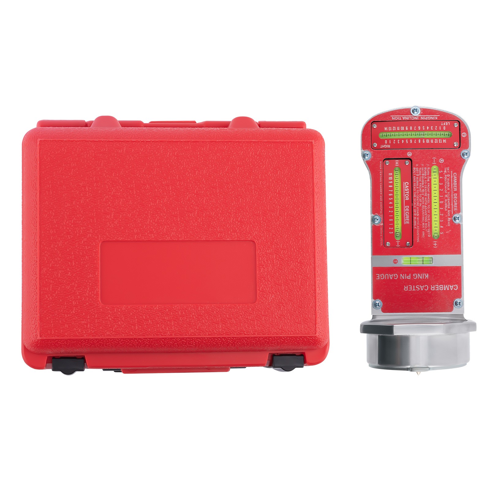HEEL ALIGNMENT TOOL FOR AUTOMOBILES AND TRUCKS GRADUATION FROM +5Ø TO -5Ø