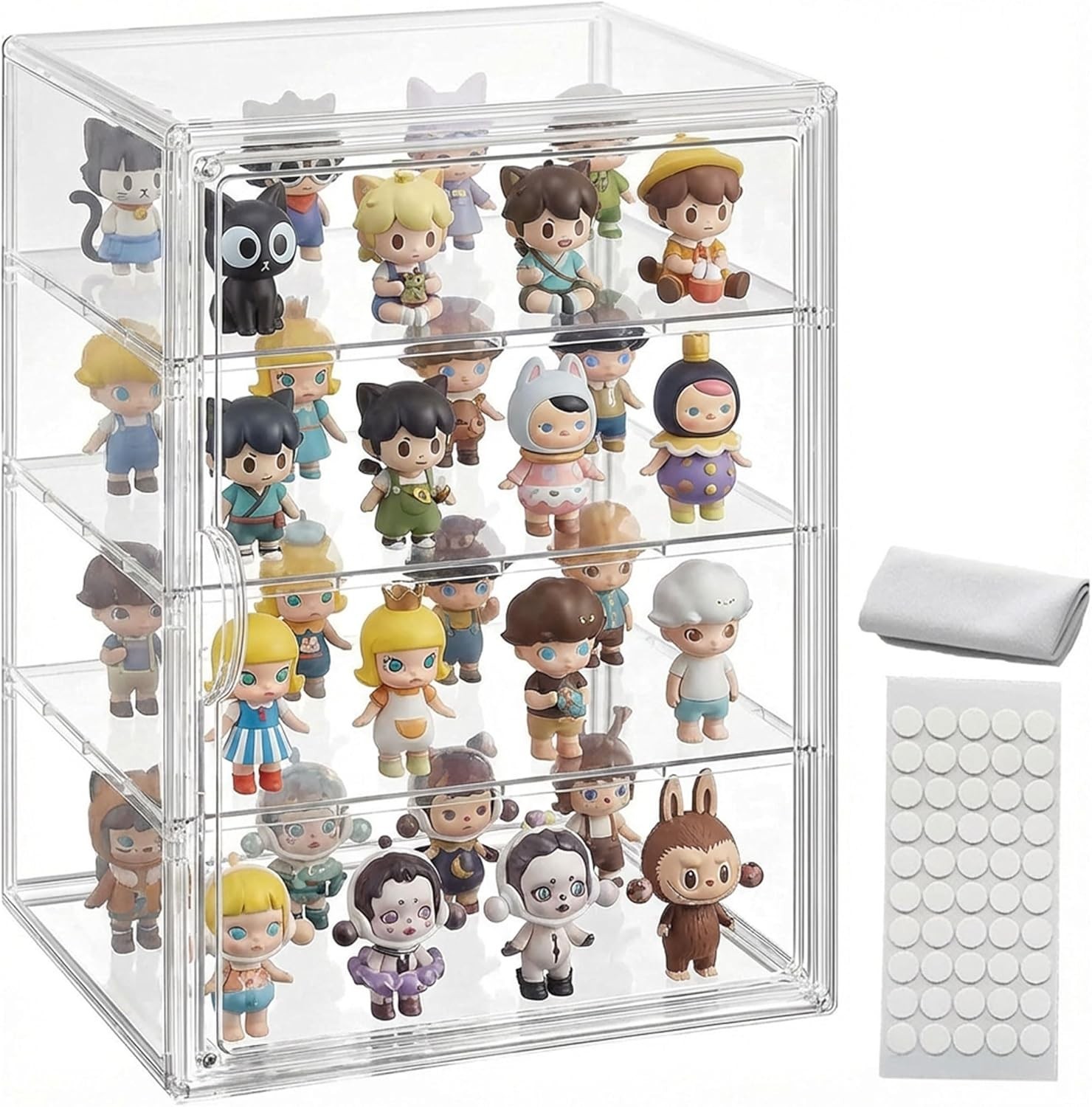 Clear Acrylic Display Case for Figures, 4 Layer Adjustable Acrylic Boxes for Dis