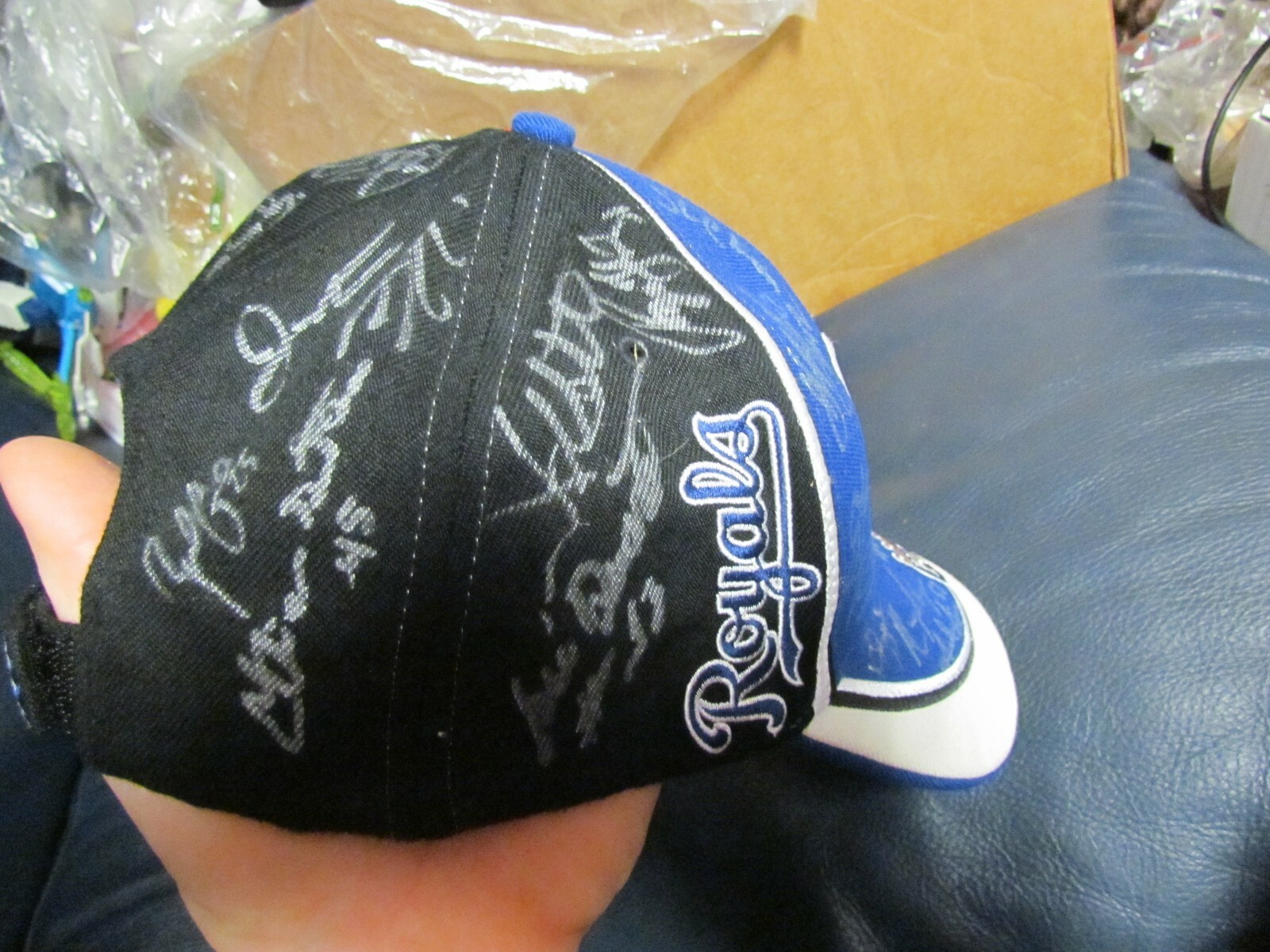 Kansas City Royals Team Signed Baseball Hat 2