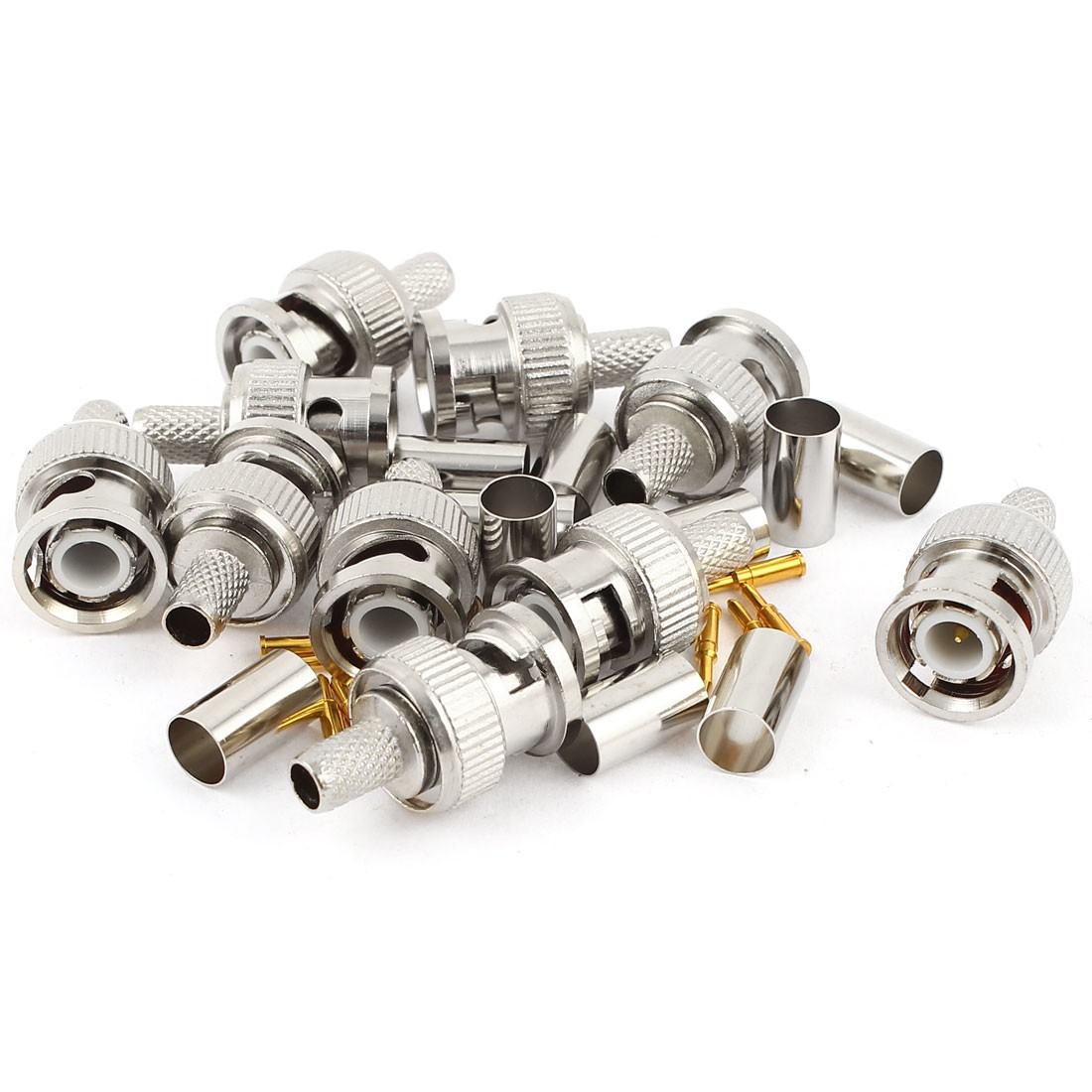 10 Pcs  BNC Male RG59 Coaxial Crimp Connector Adapter Set for CCTV camera